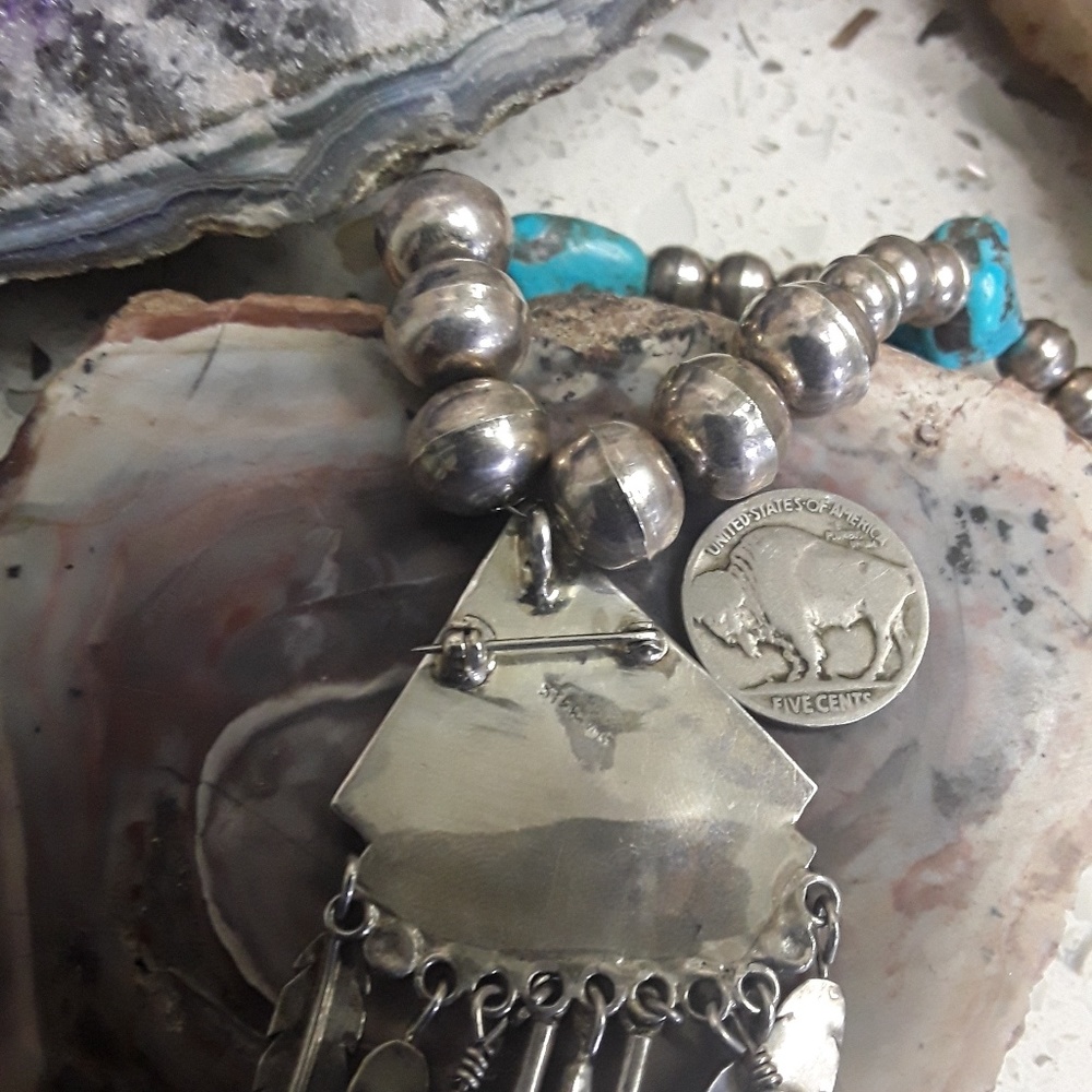🚫SOLD🚫Vintage STERLING Southwest Necklace - Picture 3 of 7